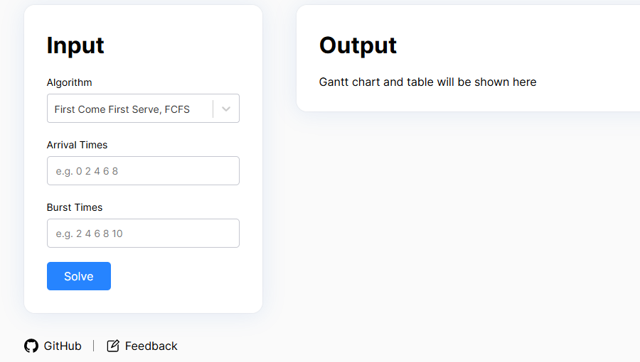 Process Scheduling Solver